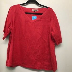 Flax short sleeve Lenin top